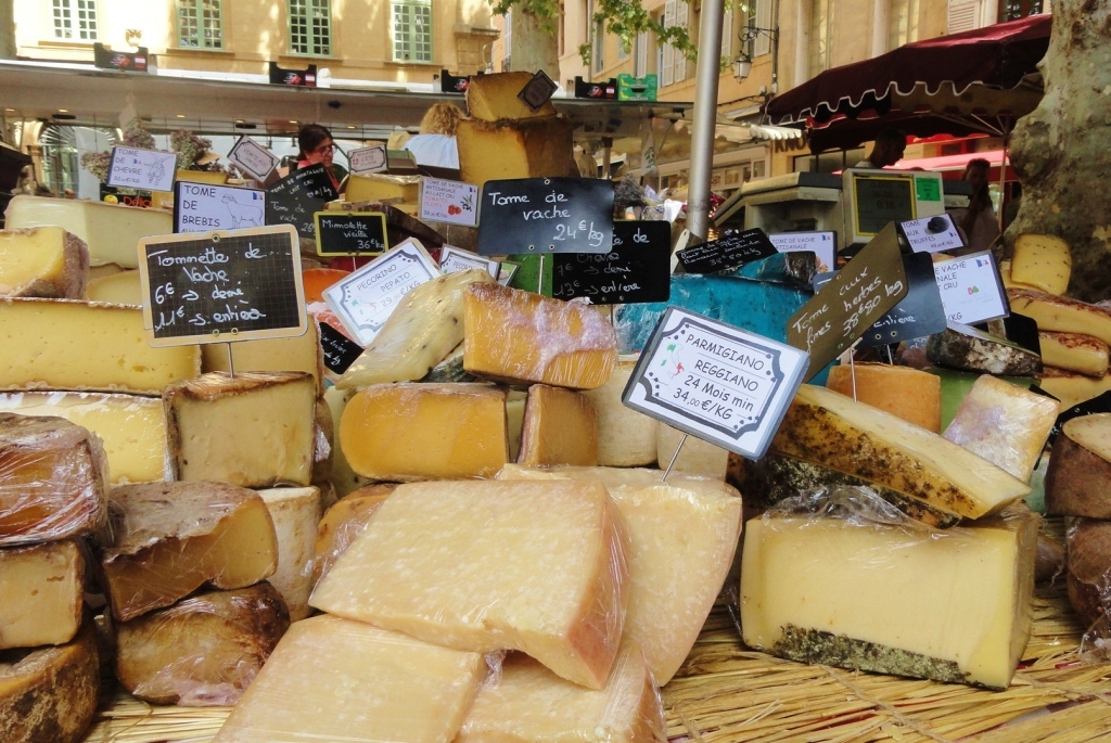 Fantastic cheeses at market