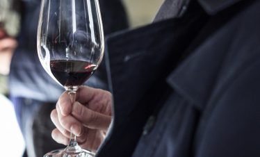 Tasting the red wine