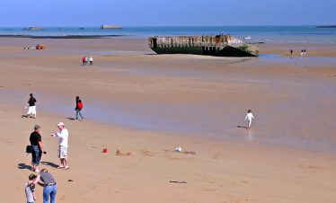 Arromanches pontoon Normandy