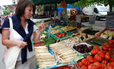 Visiting the market in Burgundy