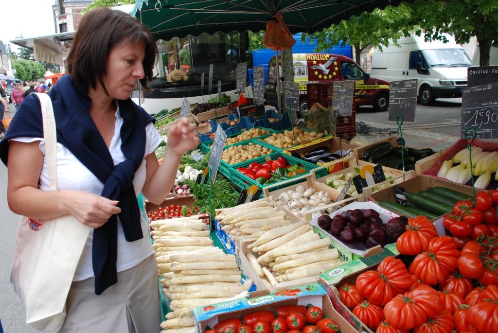 Visiting the market in Burgundy
