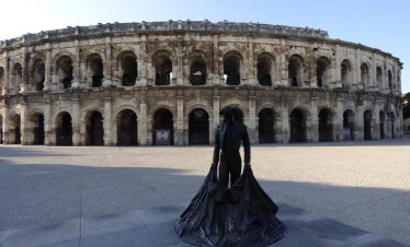 historic roman amphitheater in Nimes
