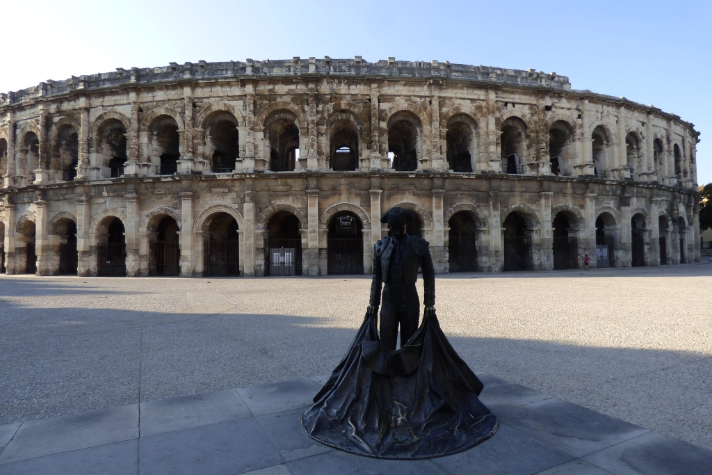 historic roman amphitheater in Nimes