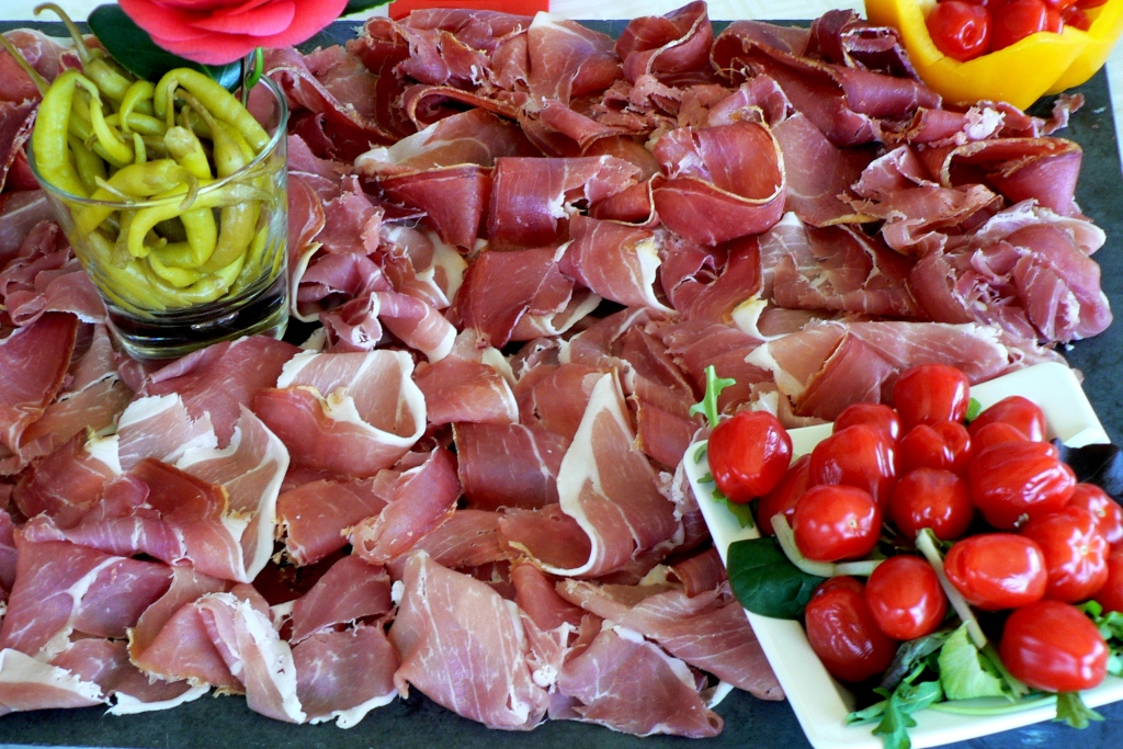 Plate of ham from Bayonne