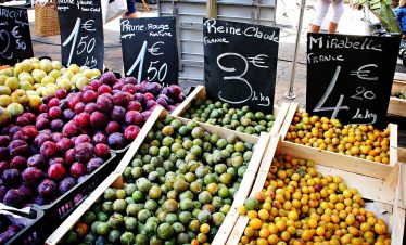 Plums at market Languedoc
