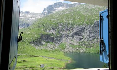 View from a mountain refuge in the Pyrenees
