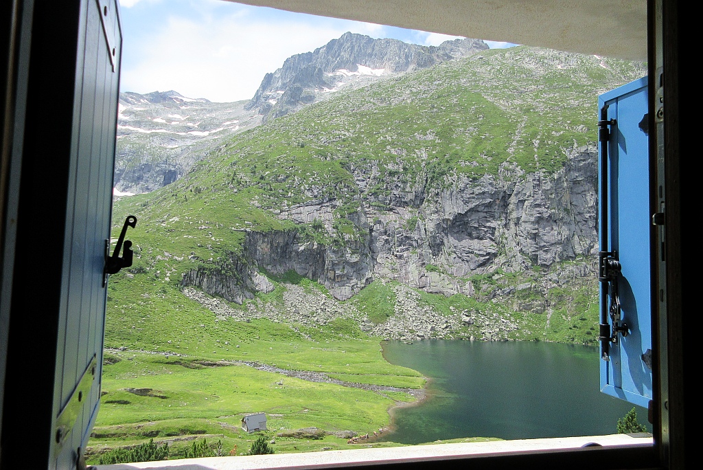 View from a mountain refuge in the Pyrenees