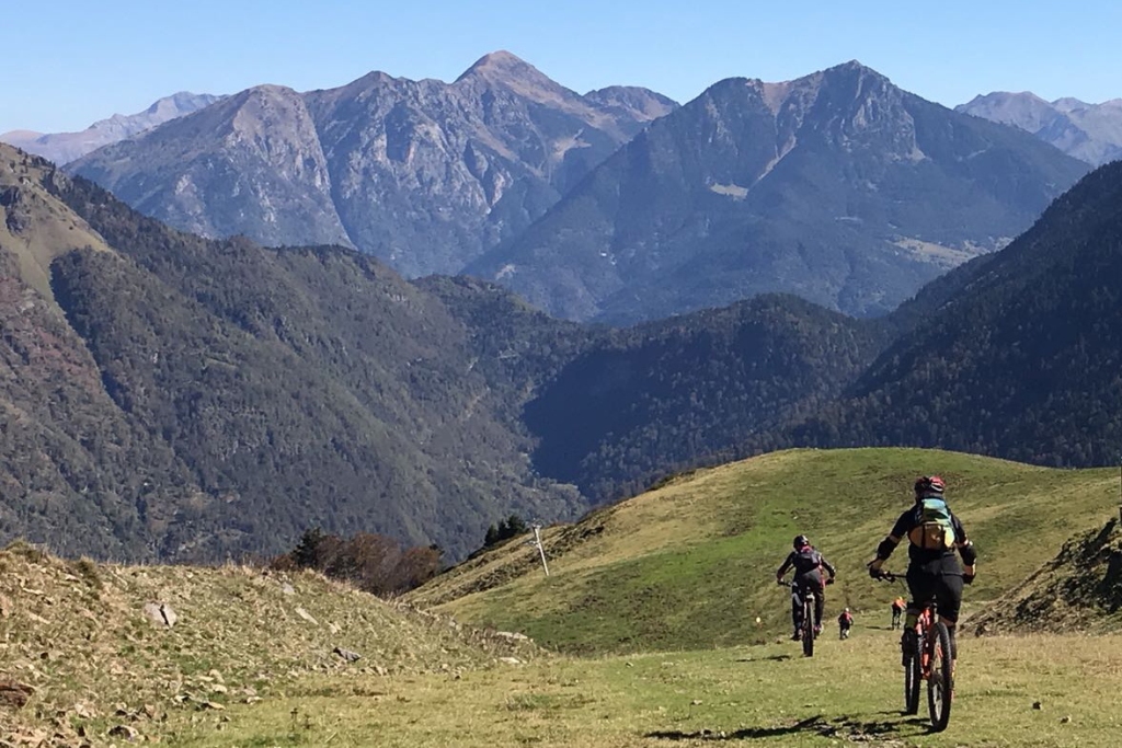 Mountain biking at Luchon Superbagneres in the Pyrenees