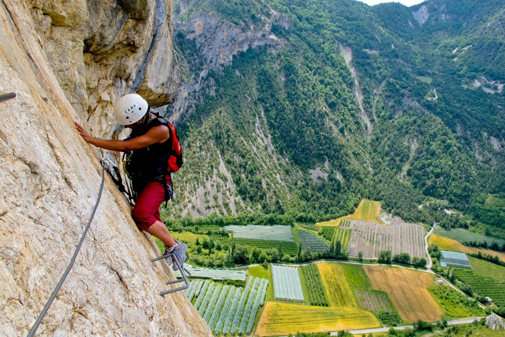 Climbing on the via ferrata