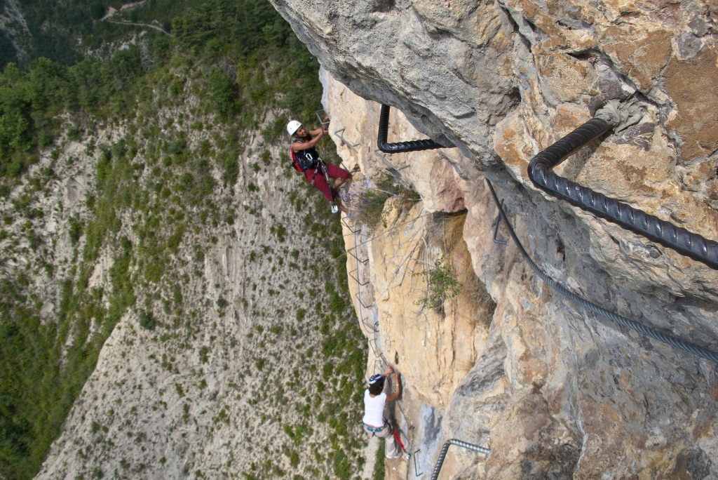 Heading up on Verdon via ferrata