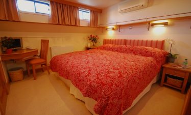 Luxury cabin on barge cruise in France