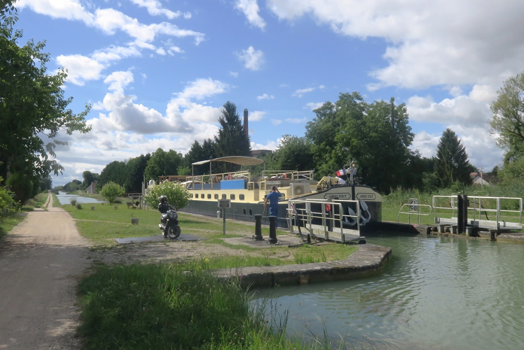 Passing through a lock river cruise in France