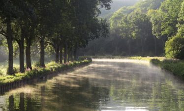 Dawn on a river cruise in France