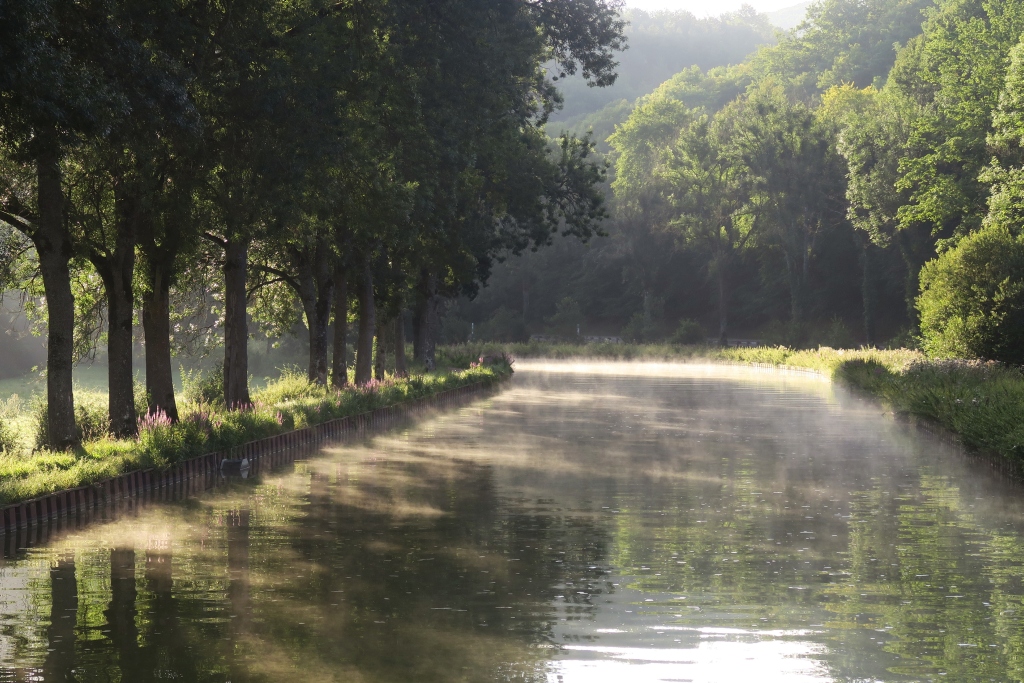 Dawn on a river cruise in France