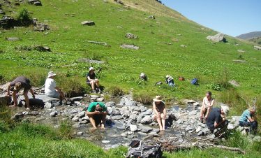 Cooling off on a summer yoga and hiking trip