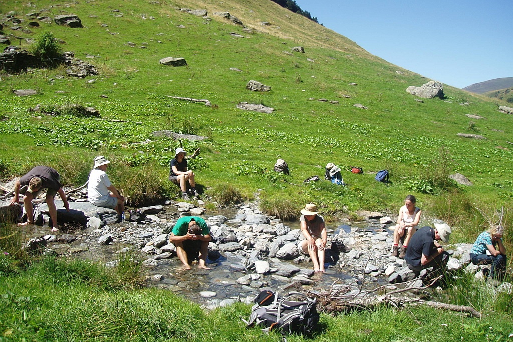 Cooling off on a summer yoga and hiking trip