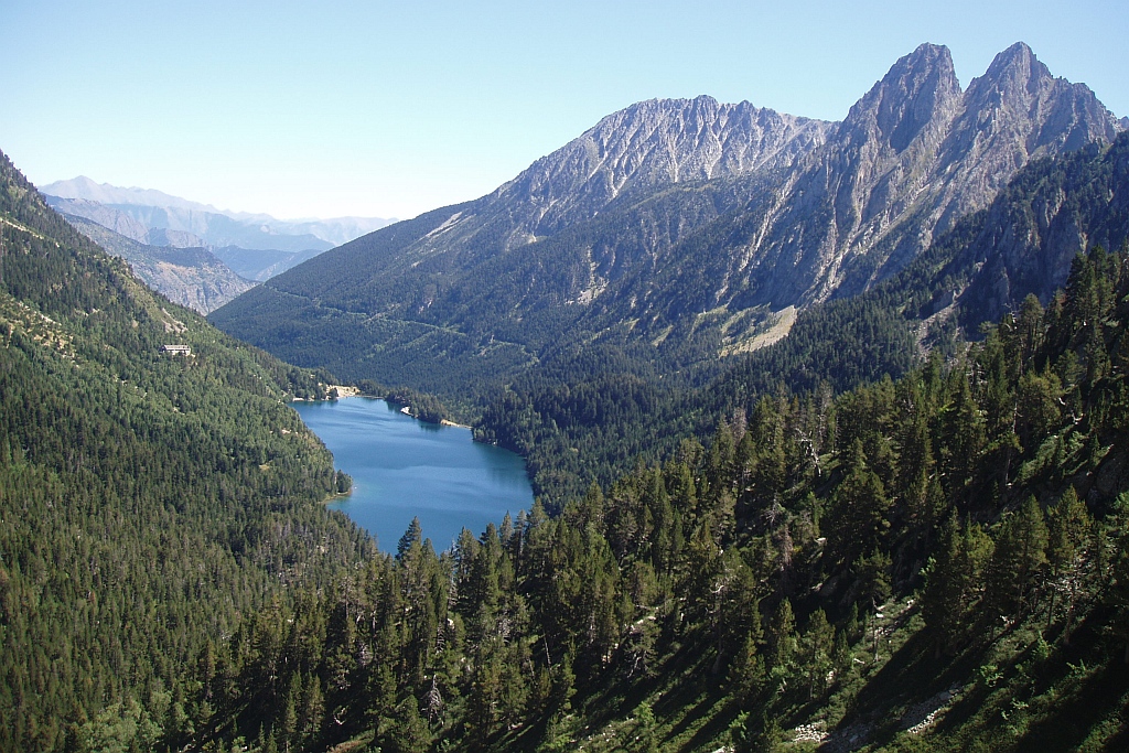 Beautiful lake view on a hiking trip to Pyrenees